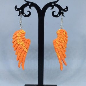 Unique Handmade Polymer Clay Angel Wings Earrings